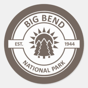 Pegatina Redonda Parque nacional Big Bend