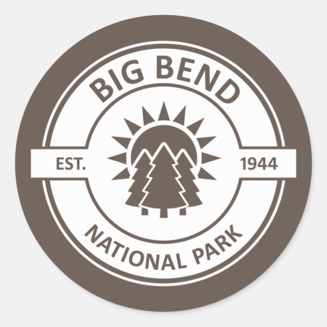 Pegatina Redonda Parque nacional Big Bend (Anverso)