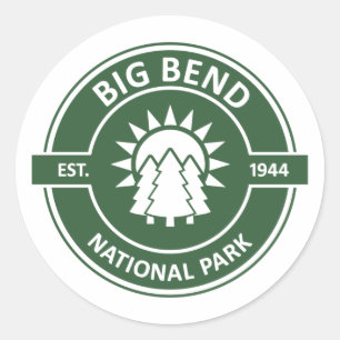 Pegatina Redonda Parque nacional Big Bend