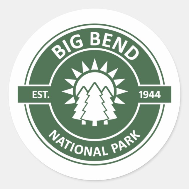 Pegatina Redonda Parque nacional Big Bend (Anverso)