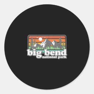 Pegatina Redonda Parque Nacional Big Bend Camping Retro Souven