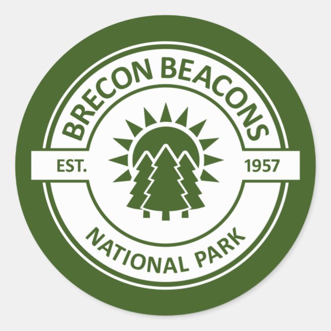 Pegatina Redonda Parque nacional Brecon Beacons (Anverso)