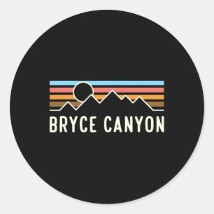 Pegatina Redonda Parque Nacional Bryce Canyon Camping Retro Montaña