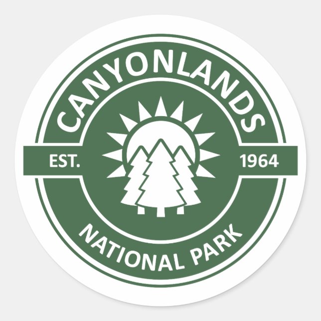 Pegatina Redonda Parque nacional Canyonlands (Anverso)