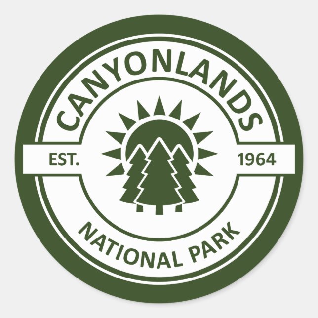 Pegatina Redonda Parque nacional Canyonlands (Anverso)