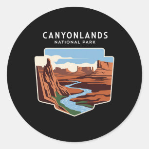 Pegatina Redonda Parque Nacional Canyonlands Utah Recuerdo Senderis
