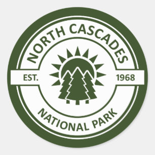 Pegatina Redonda Parque nacional Cascades del Norte