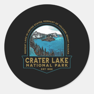 Pegatina Redonda Parque Nacional Crater Lake Oregon Monte Mazama Hi