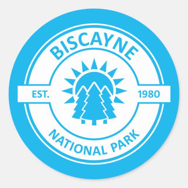 Pegatina Redonda Parque nacional de Biscayne (Anverso)