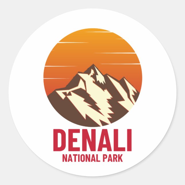 PEGATINA REDONDA PARQUE NACIONAL DE DENALI (Anverso)