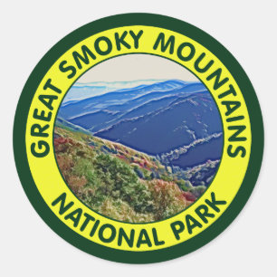 Pegatina Redonda Parque nacional de Great Smoky Mountains
