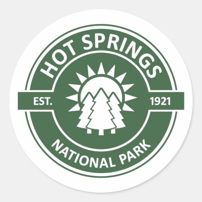 Pegatina Redonda Parque nacional de Hot Springs (Anverso)