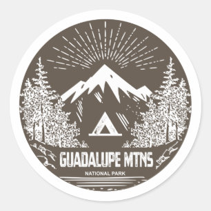 Pegatina Redonda Parque nacional de las Montañas Guadalupe