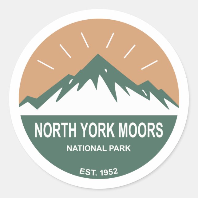 Pegatina Redonda Parque nacional de los Moors de Nueva York (Anverso)