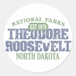 Pegatina Redonda Parque nacional de Theodore Roosevelt