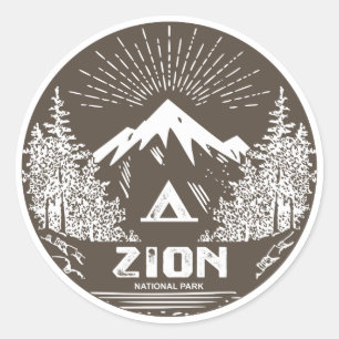 Pegatina Redonda Parque nacional de Zion