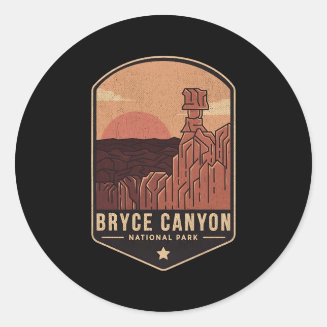 Pegatina Redonda Parque nacional del Cañón Bryce (Anverso)
