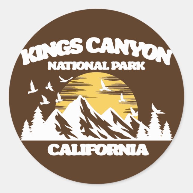 Pegatina Redonda Parque nacional del Cañón Kings (Anverso)