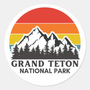 Pegatina Redonda Parque nacional del Gran Tetón
