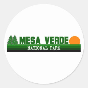 Pegatina Redonda Parque nacional del Mesa Verde
