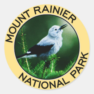 Pegatina Redonda Parque nacional del Monte Rainier