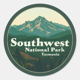 Pegatina Redonda Parque nacional del Suroeste de Tasmania