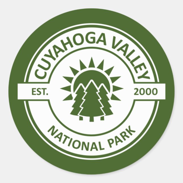 Pegatina Redonda Parque nacional del Valle de Cuyahoga (Anverso)