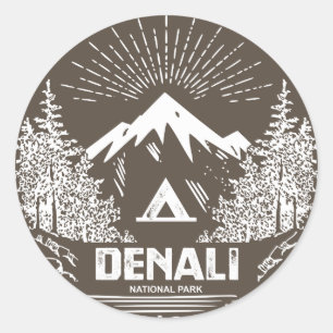 Pegatina Redonda Parque nacional Denali
