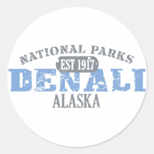 Pegatina Redonda Parque nacional Denali