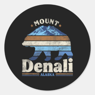 Pegatina Redonda Parque Nacional Denali Alaska Senderismo Camping V