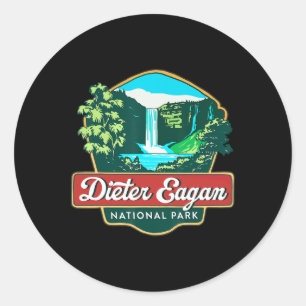 Pegatina Redonda Parque Nacional Dieter Eagan Senderismo Camping Vi