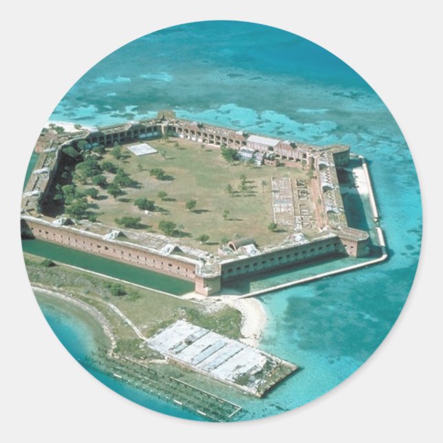 Pegatina Redonda Parque nacional Fort Jefferson (Anverso)