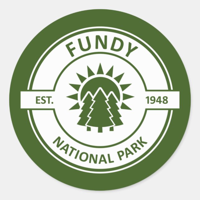 Pegatina Redonda Parque nacional Fundy (Anverso)