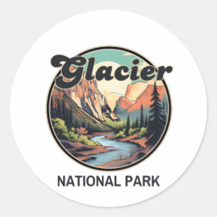 Pegatina Redonda Parque nacional Glaciar