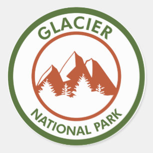 Pegatina Redonda Parque nacional Glaciar