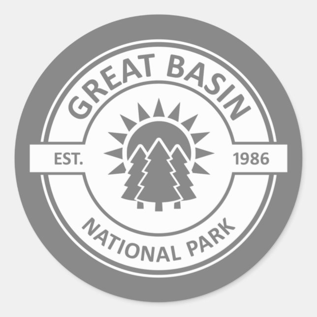 Pegatina Redonda Parque nacional Gran Cuenca (Anverso)