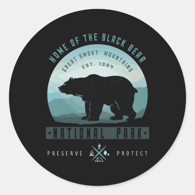 Pegatina Redonda Parque nacional Gran Parque de Montañas Smoky (Anverso)