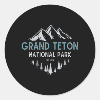 Pegatina Redonda Parque nacional Gran Teton