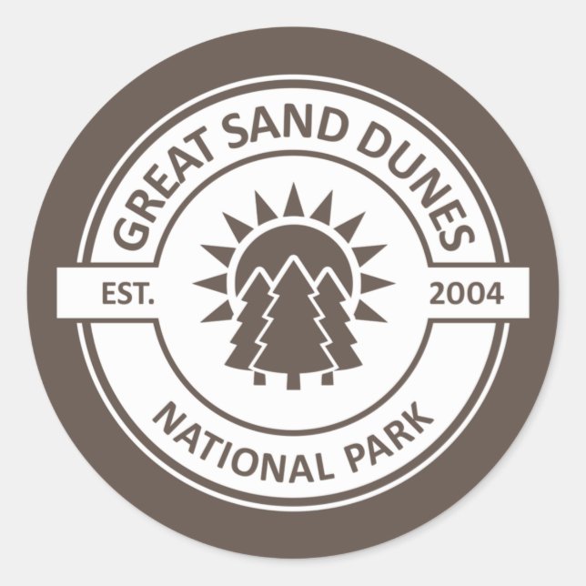 Pegatina Redonda Parque nacional Grandes Dunas de Arena (Anverso)