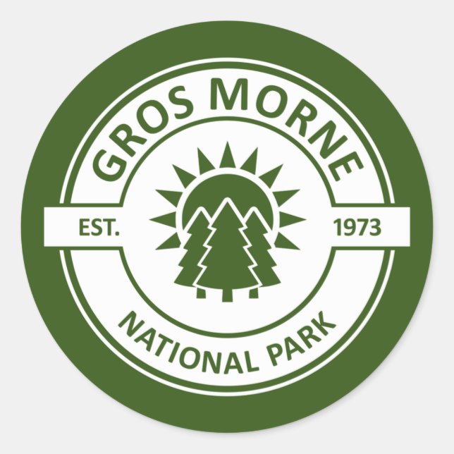 Pegatina Redonda Parque nacional Gros Morne (Anverso)