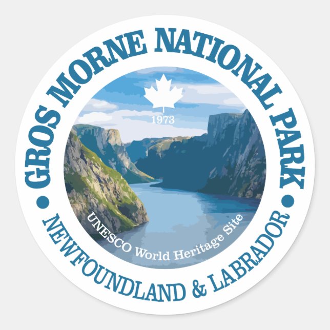 Pegatina Redonda Parque nacional Gros Morne (Anverso)