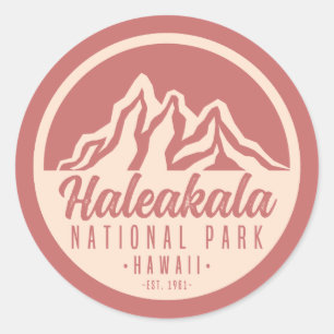 Pegatina Redonda Parque nacional Haleakala Hawaii