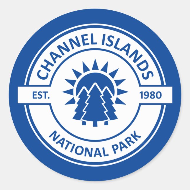 Pegatina Redonda Parque nacional Islas del Canal (Anverso)
