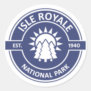 Pegatina Redonda Parque nacional Isle Royale