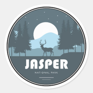 Pegatina Redonda Parque nacional Jasper Deer