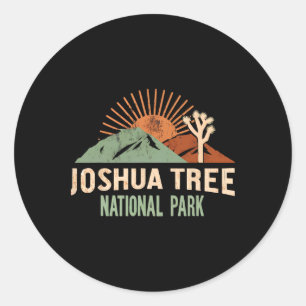 Pegatina Redonda Parque Nacional Joshua Tree Vintage Camping Sender