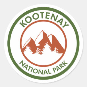 Pegatina Redonda Parque Nacional Kootenay