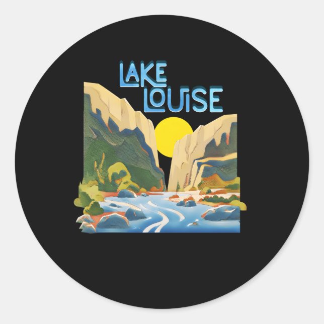 Pegatina Redonda Parque nacional Lake Louise Banff Alberta Canada (Anverso)