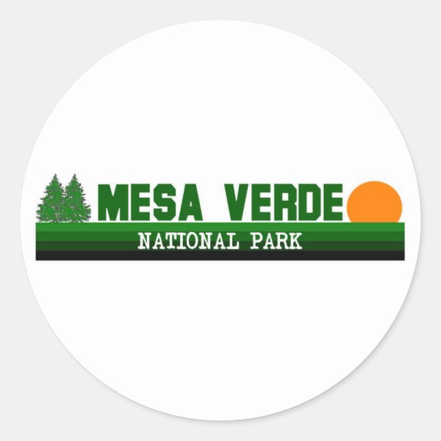 Pegatina Redonda Parque nacional Mesa Verde (Anverso)
