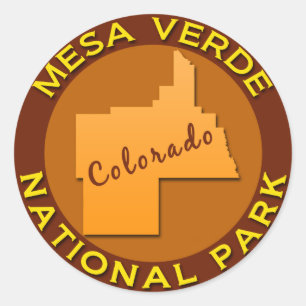Pegatina Redonda Parque nacional Mesa Verde, Colorado